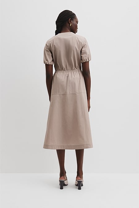 Drawcord Midi Dress