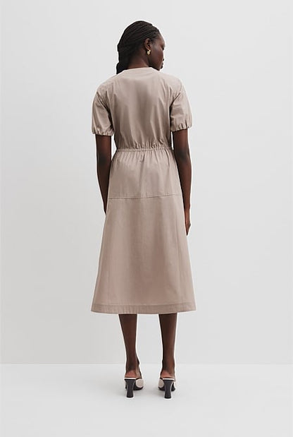 Drawcord Midi Dress