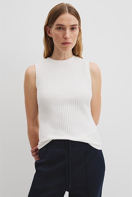 High Neck Rib Tank