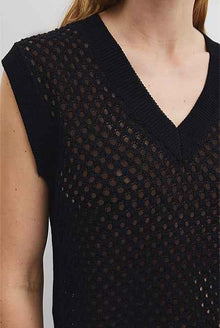 Organically Grown Cotton Linen Open Mesh Knit T-Shirt