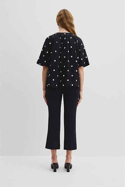 Spot Print Soft Blouse