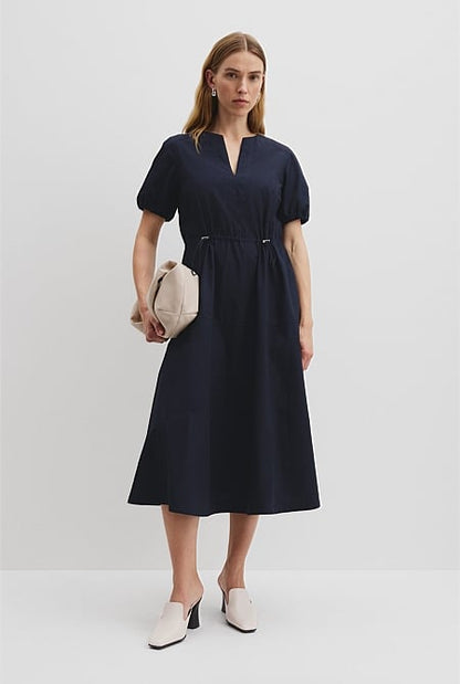 Drawcord Midi Dress