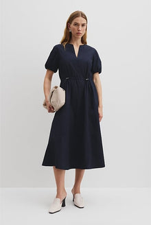Drawcord Midi Dress