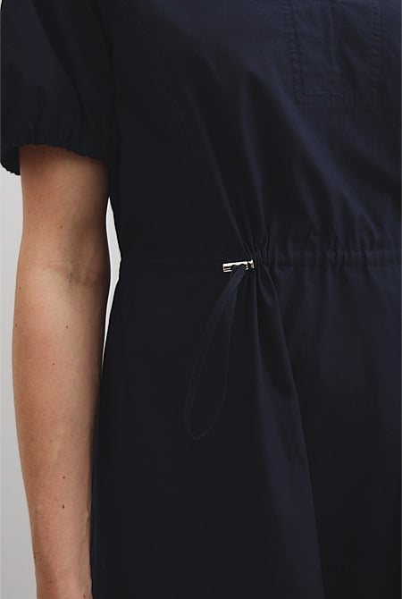 Drawcord Midi Dress