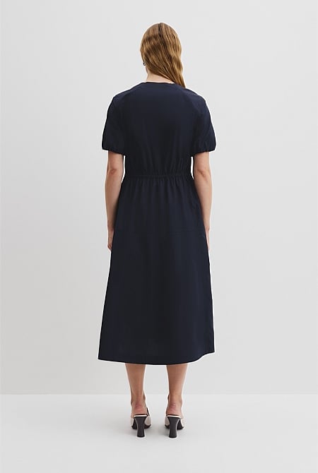 Drawcord Midi Dress