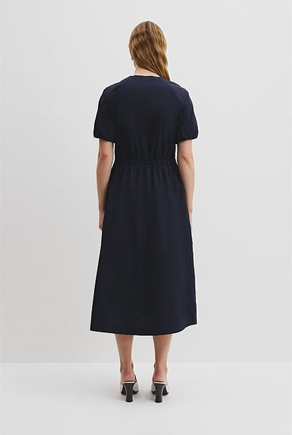 Drawcord Midi Dress