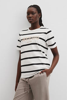 Verified Australian Cotton Stripe Heritage Embroidered T-Shirt