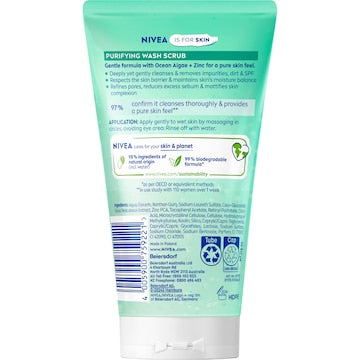 Nivea Purifying Face Wash Scrub For Oily & Combination Skin 150mL