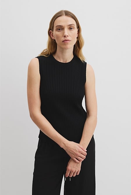 High Neck Rib Tank