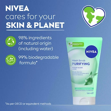 Nivea Purifying Face Wash Scrub For Oily & Combination Skin 150mL