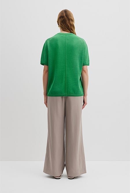Fine Mesh Knit T-Shirt
