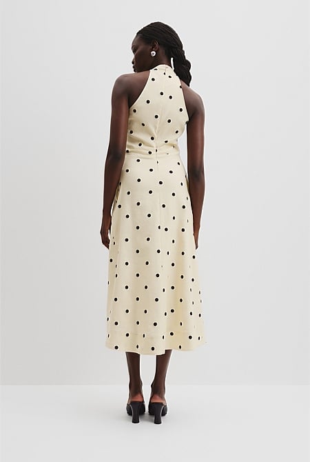 Print Spot Midi Dress