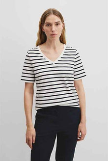 Australian Cotton Stripe Short Sleeve V-Neck Neck T-Shirt