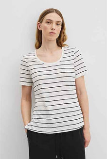 Organically Grown Linen Stripe Scoop Neck T-Shirt