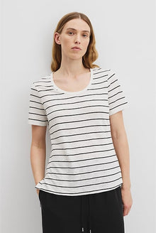Organically Grown Linen Stripe Scoop Neck T-Shirt