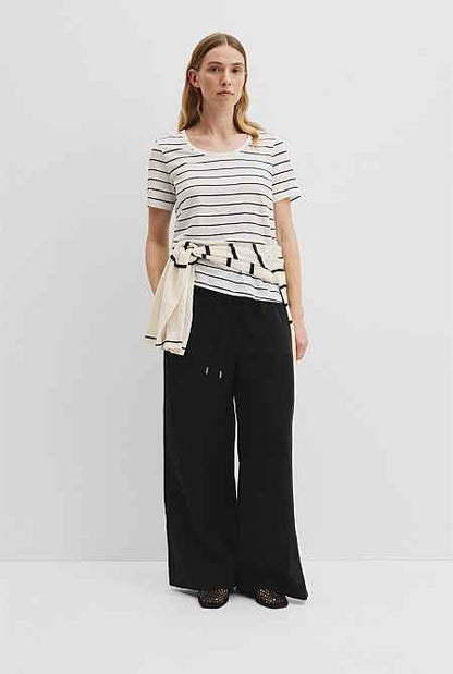 Organically Grown Linen Stripe Scoop Neck T-Shirt