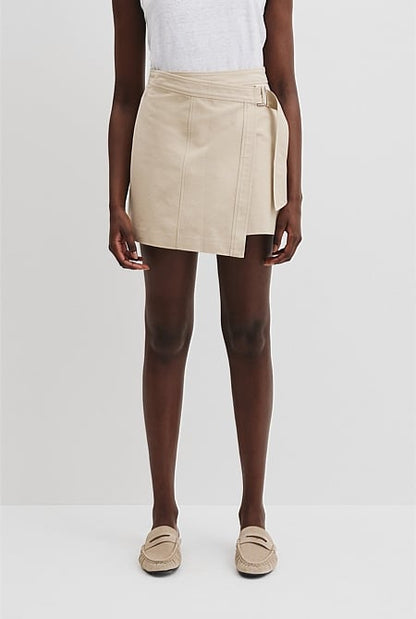 Organically Grown Cotton Wrap Mini Skirt