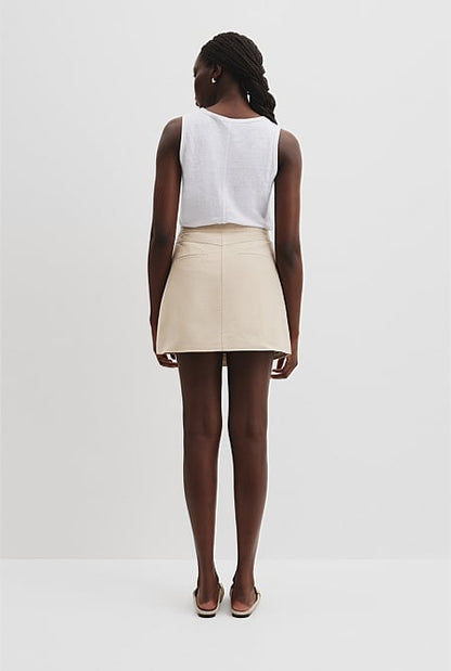 Organically Grown Cotton Wrap Mini Skirt