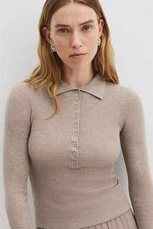 Wool Silk Knit Henley