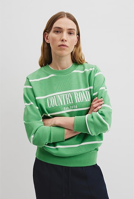 Verified Australian Cotton Stripe Heritage Sweat