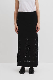Organically Grown Cotton Linen Open Mesh Knit Skirt
