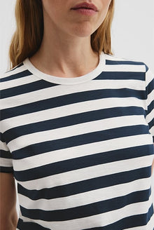 Australian Cotton Slub Stripe Short Sleeve T-Shirt