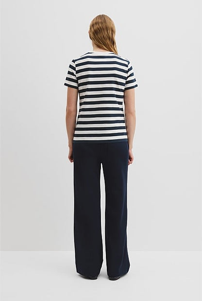 Australian Cotton Slub Stripe Short Sleeve T-Shirt
