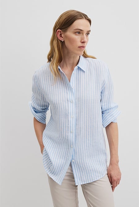 Organically Grown Linen Stripe Shirt