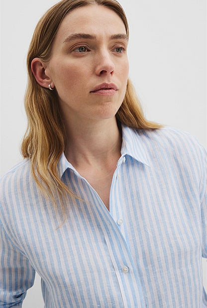 Organically Grown Linen Stripe Shirt