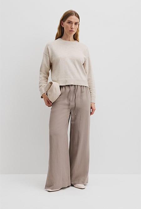 Organically Grown Cotton Linen Crew Neck Knit