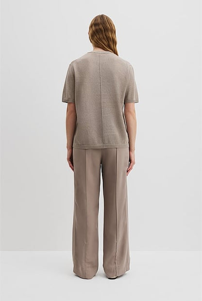 Fine Mesh Knit T-Shirt