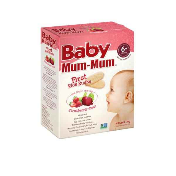 BABY MUM MUM FIRST RICE RUSKS STRAWBERRY & BEET 36G