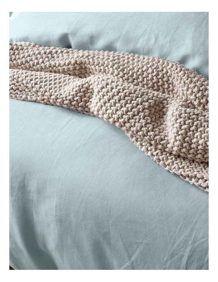 Sandy Cape Washed Belgian Linen Quilt Cover Set in Sky Blue