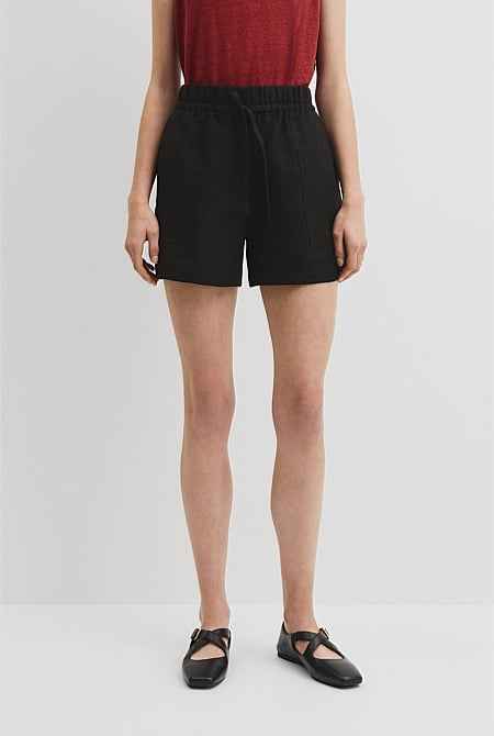 Organically Grown Linen Tie Detail Short