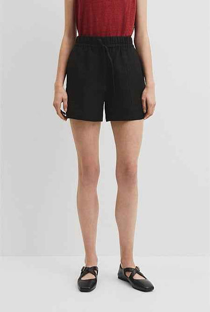 Organically Grown Linen Tie Detail Short