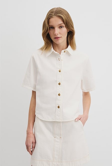 Short Sleeve Denim Shirt