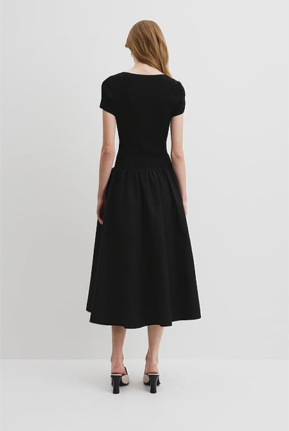 Mix Media Midi Knit Dress