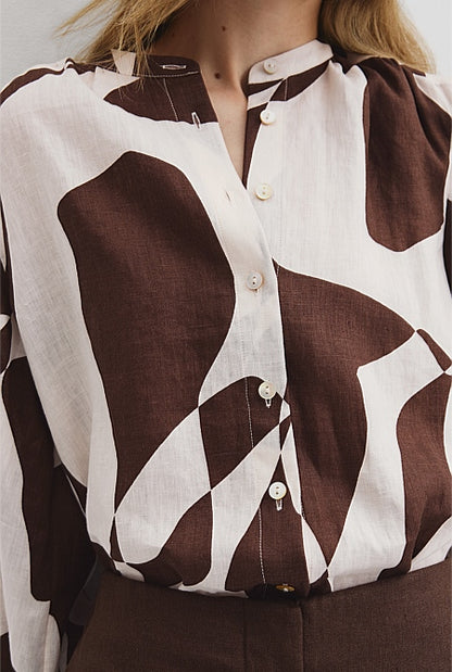 Organically Grown Linen Blouson Blouse