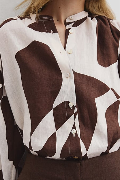 Organically Grown Linen Blouson Blouse