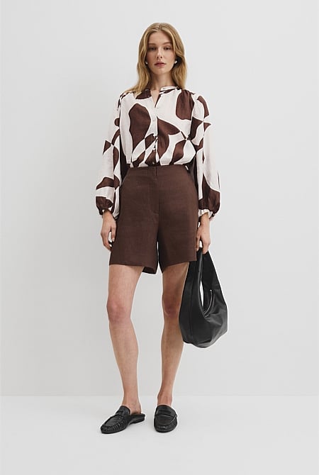 Organically Grown Linen Blouson Blouse
