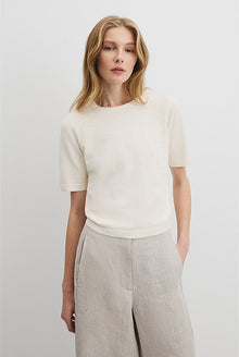 Organically Grown Cotton Linen Short Sleeve Knit T-Shirt