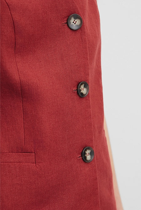 Organically Grown Linen A-Line Tailored Vest