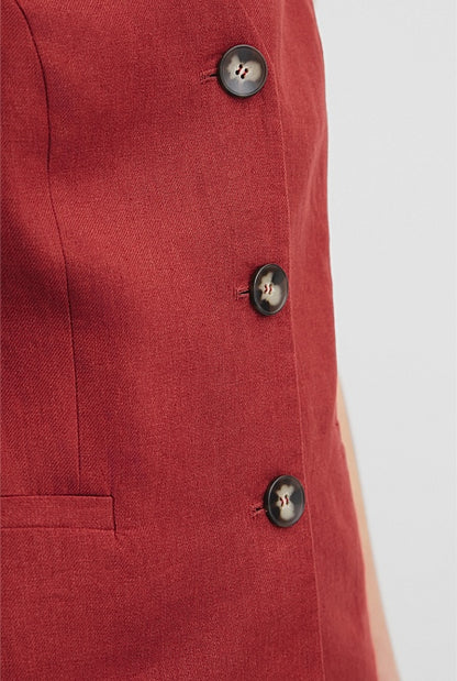 Organically Grown Linen A-Line Tailored Vest