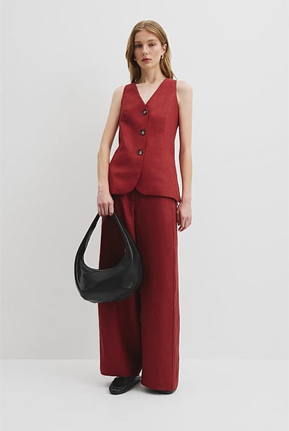 Organically Grown Linen A-Line Tailored Vest