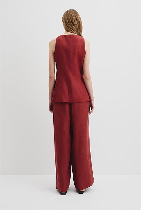 Organically Grown Linen A-Line Tailored Vest