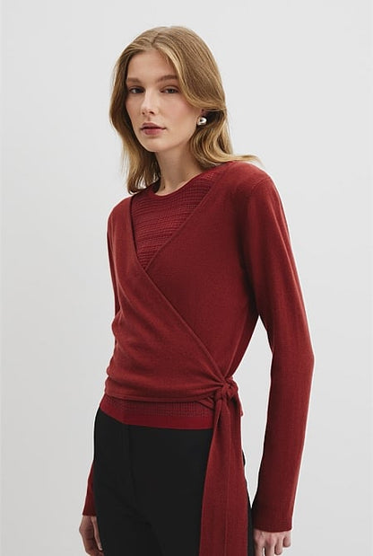 Long Sleeve Wrap Knit
