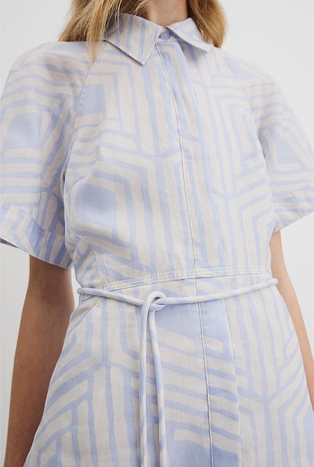 Print Asymmetric Hem Mini Dress