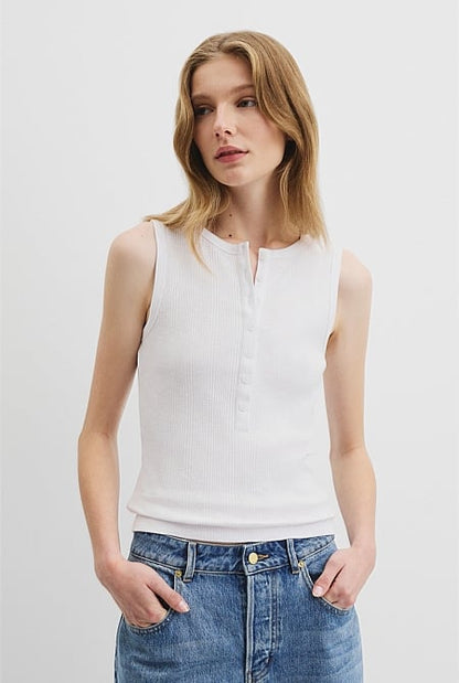 Button Henley Tank