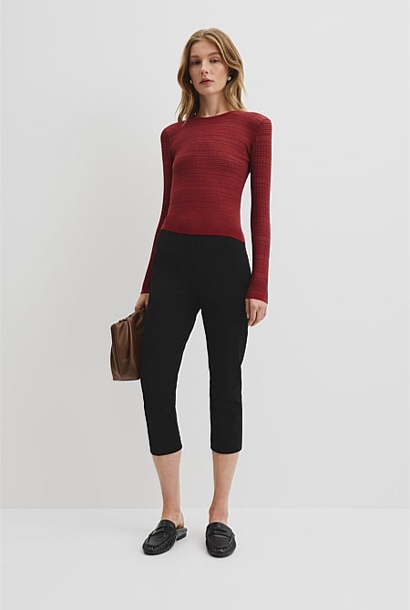 Mesh Long Sleeve Knit Top
