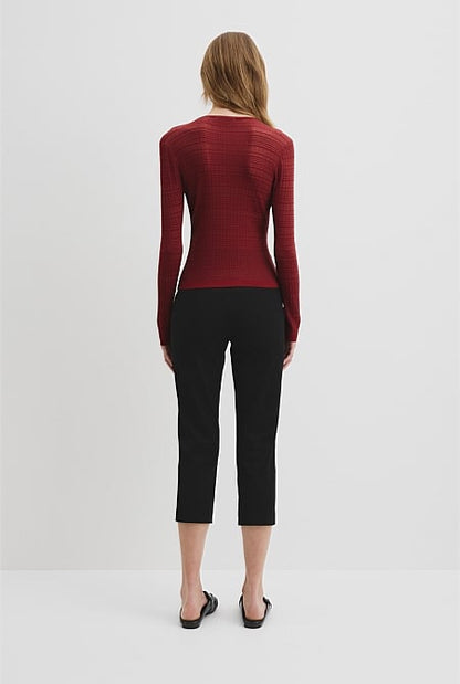 Mesh Long Sleeve Knit Top